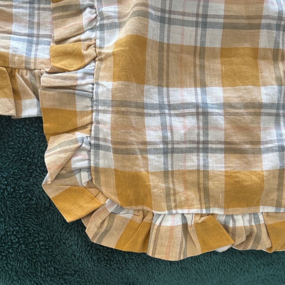 Plaid Ruffle Pillow Shams - Picture 2 of 4